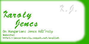 karoly jencs business card